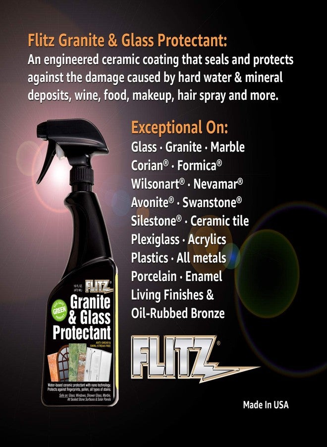 Flitz Granite & Glass Protectant - 16oz Bottle of USA-Made Granite Sealer and Glass Countertop Protector - Cleans & Prevents Liquid, Stains, & Others - Also Works on Marble & All Metals (1 Pack) - Image 2